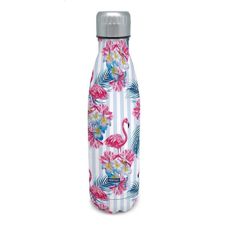 nerthus kitchenware Botella de Doble Pared de Acero inoxidable - 500 ml Flamencos Envío gratis