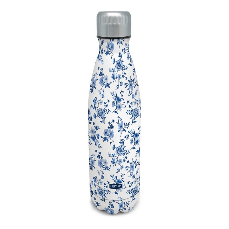 nerthus kitchenware Botella de Doble Pared de Acero inoxidable - 500 ml Flores Oferta especial