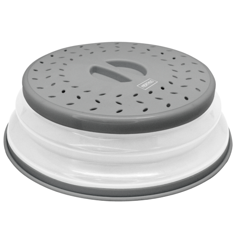nerthus kitchenware Tapa Plegable Multifuncional para Microondas con Protección Antisalpicaduras Gris