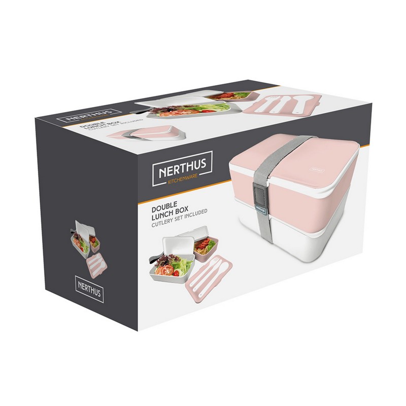 nerthus kitchenware Doble Lunch Box Rosa Ofertas de temporada