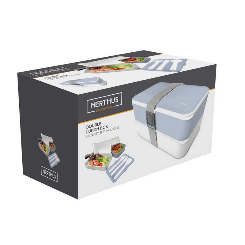 nerthus kitchenware Doble Lunch Box Azul Ofertas especiales