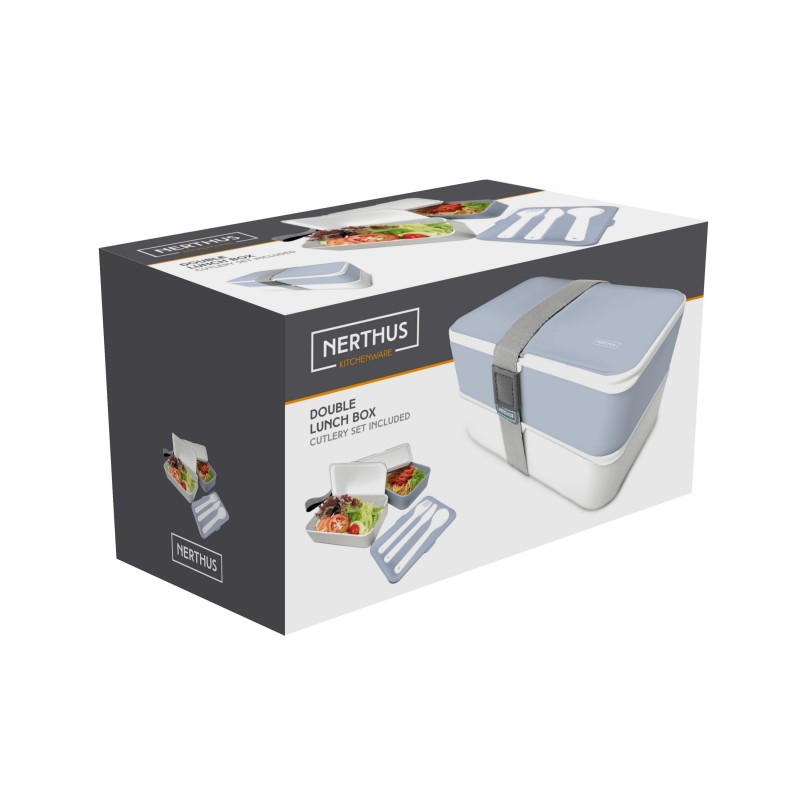 nerthus kitchenware Doble Lunch Box Azul Ofertas especiales