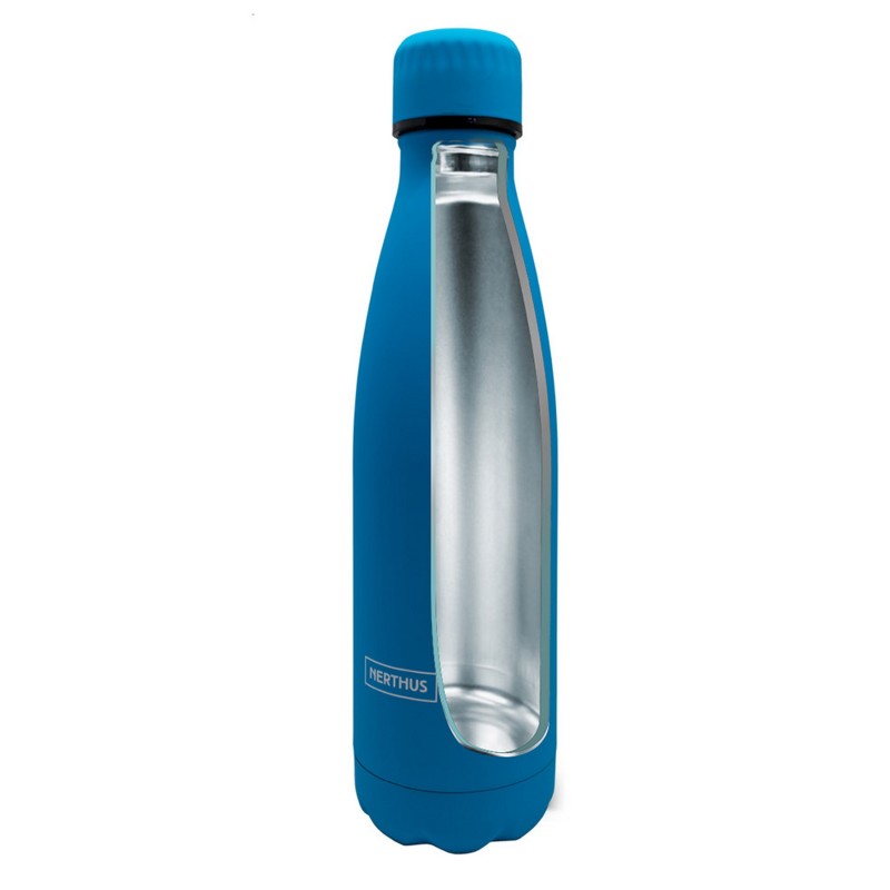 nerthus kitchenware Botellas de Doble Pared de Acero inoxidable - 500 ml Azul Los más vendidos