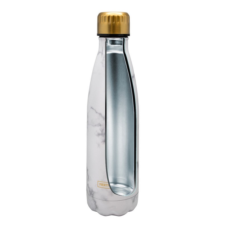 nerthus kitchenware Botellas de Doble Pared de Acero inoxidable - 500 ml Marmol Blanco Descuento
