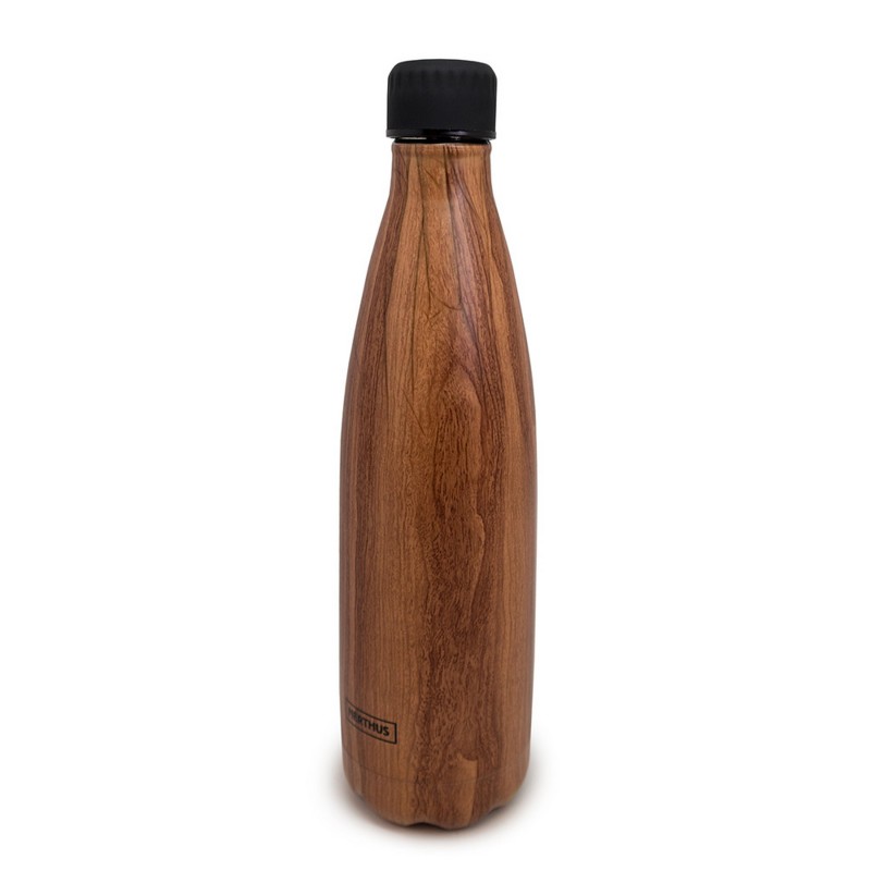 nerthus kitchenware Botellas de Doble Pared de Acero inoxidable - 750 ml Madera