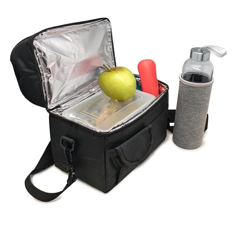 nerthus kitchenware Bolsa Porta Alimentos Con Doble Piso color Negro