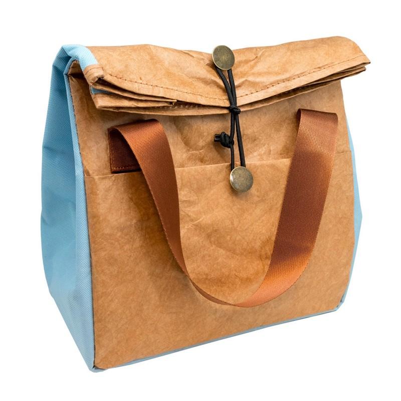 nerthus kitchenware Bolsa termica Porta Alimentos Diseño con Tyvek de estraza y Detalle Color Azul