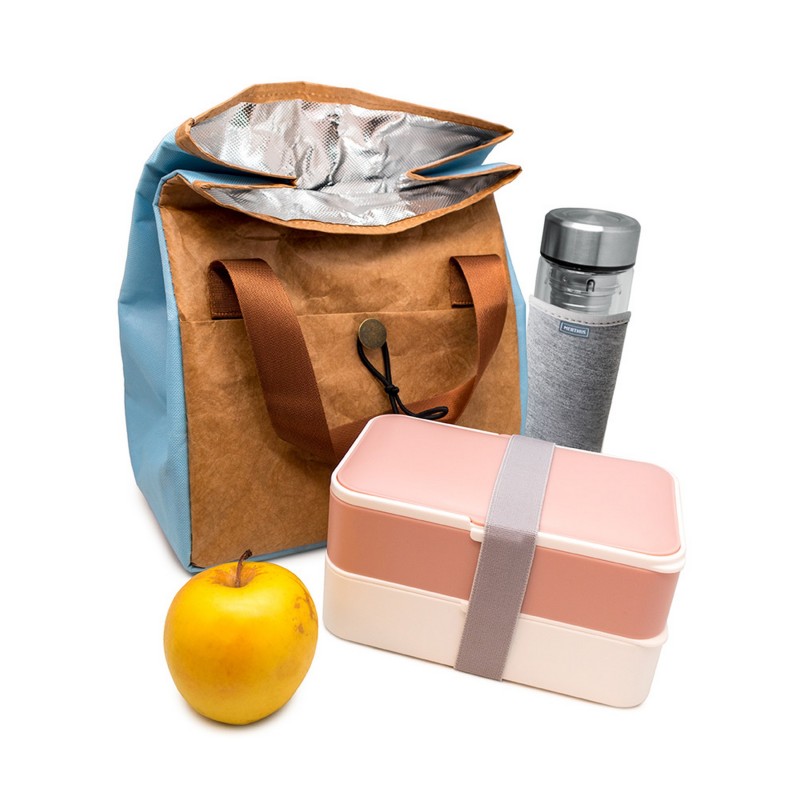 nerthus kitchenware Bolsa termica Porta Alimentos Diseño con Tyvek de estraza y Detalle Color Azul Envío gratis