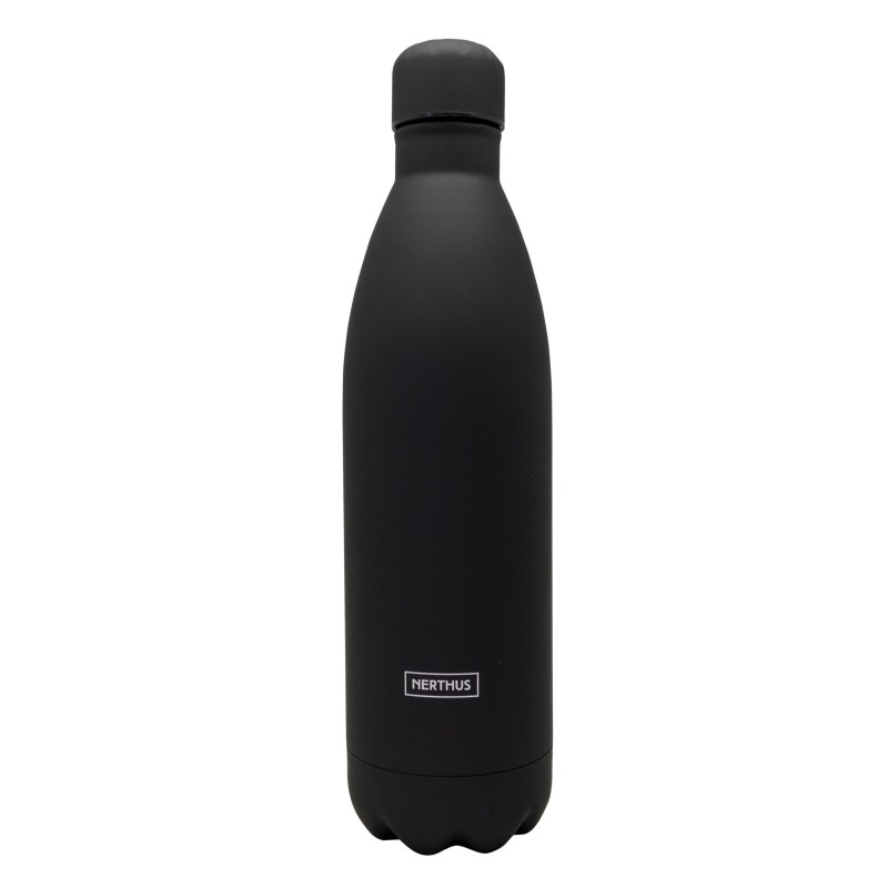 nerthus kitchenware Botella Doble Pared Negra 1000ml