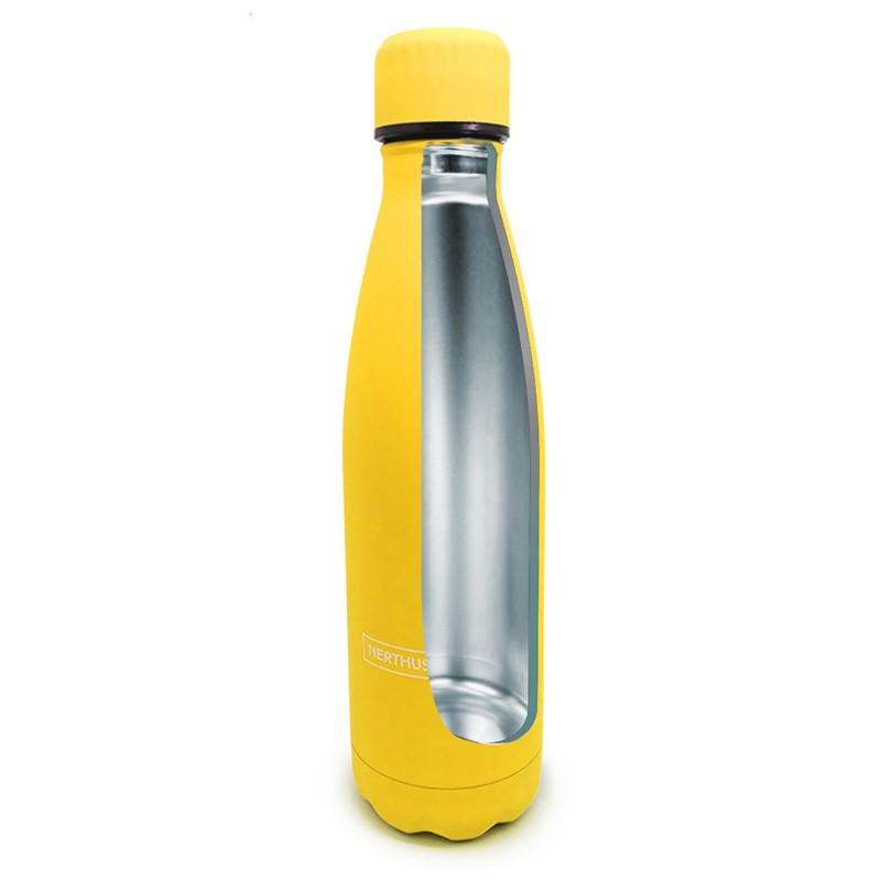 nerthus kitchenware Botellas de Doble Pared de Acero inoxidable - 500 ml Amarillo Precios de Black Friday