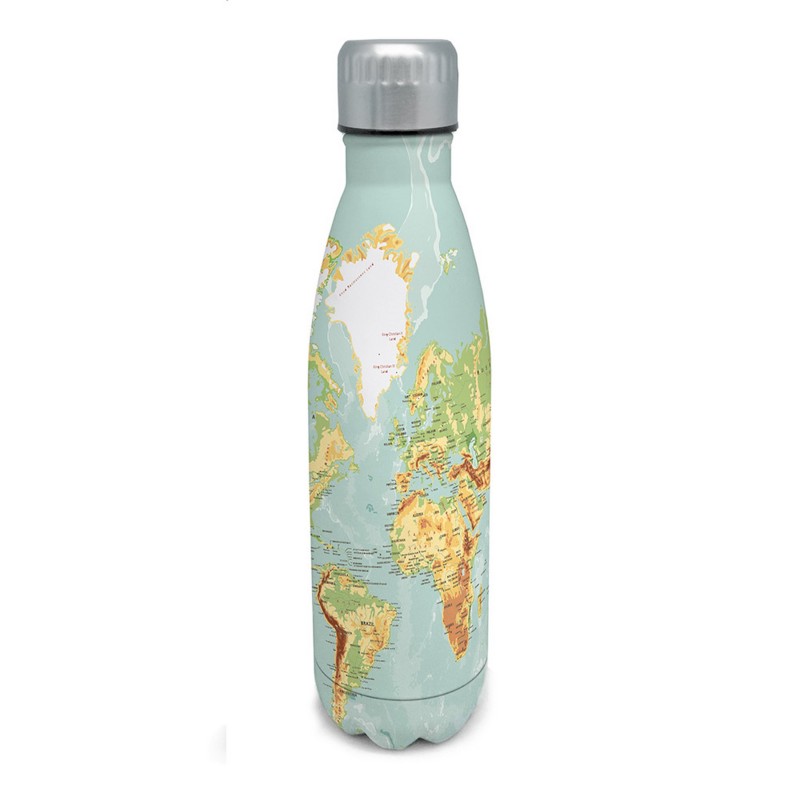 nerthus kitchenware Botella de doble pared de acero inoxidable - 500 ml Mapa Ofertas de temporada