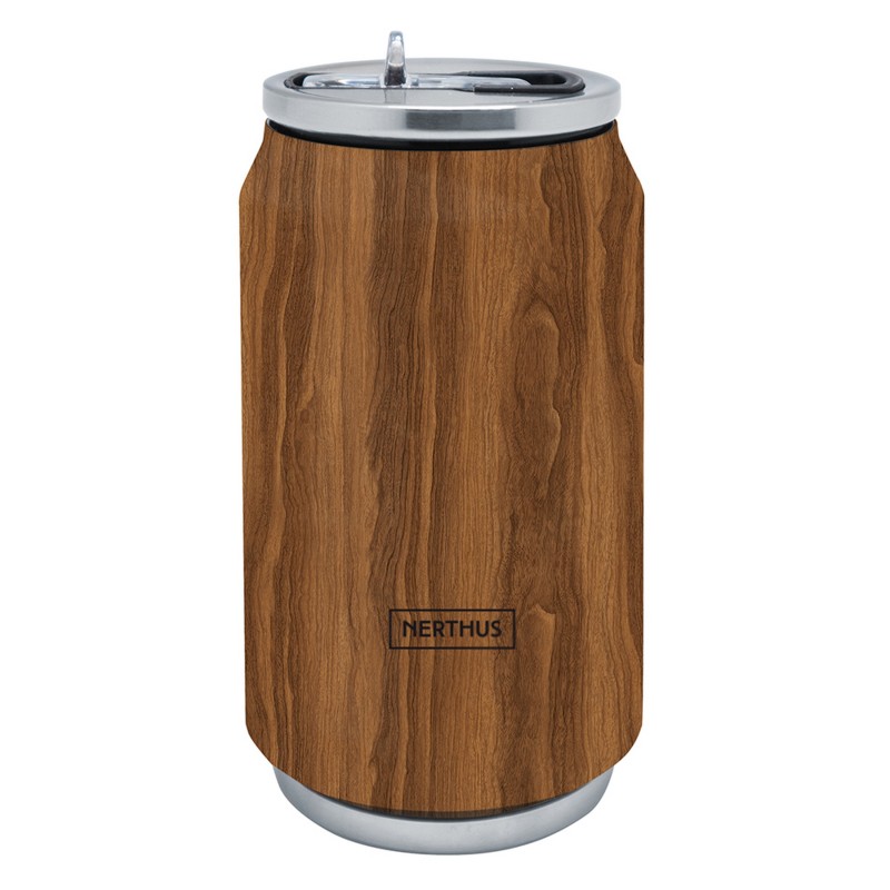 nerthus kitchenware Lata isotérmica color MADERA 330ml doble pared