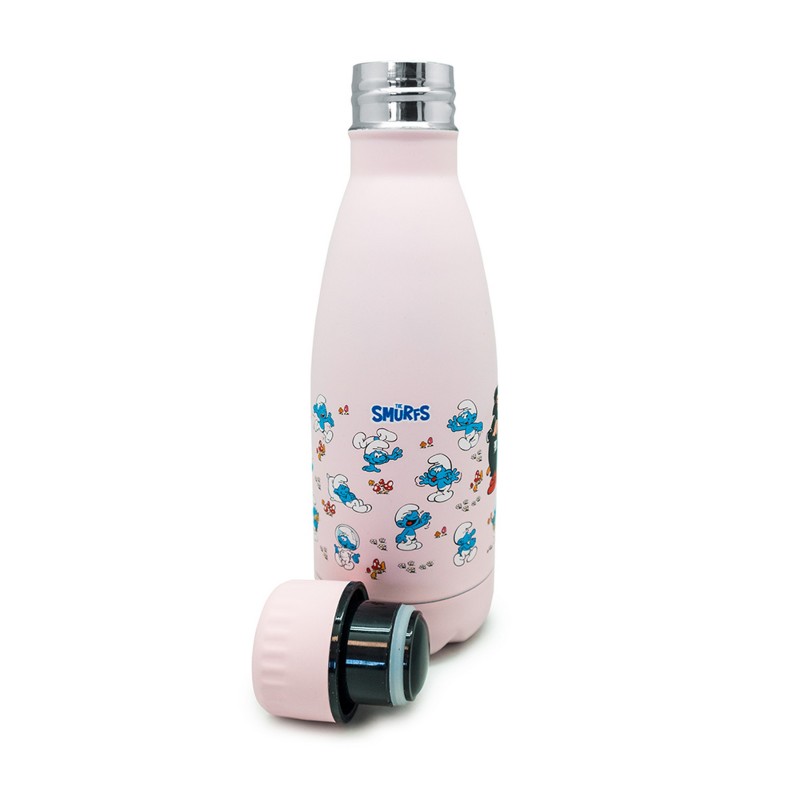 nerthus kitchenware Botella Pitufos ROSA 350ml doble pared Oferta especial
