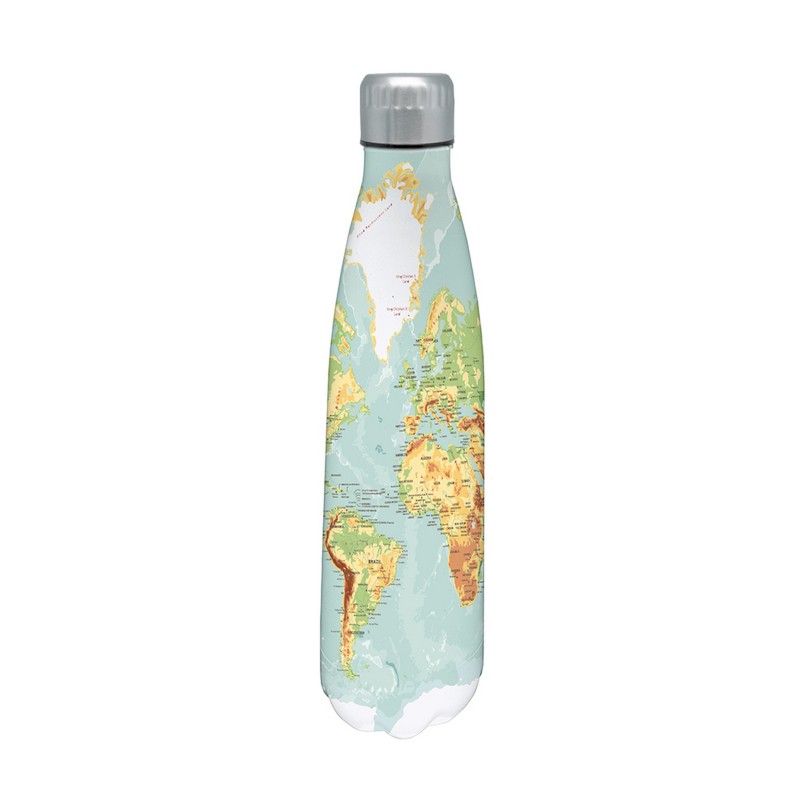 nerthus kitchenware Botella Mapamundi 750ml doble pared Superdescuento
