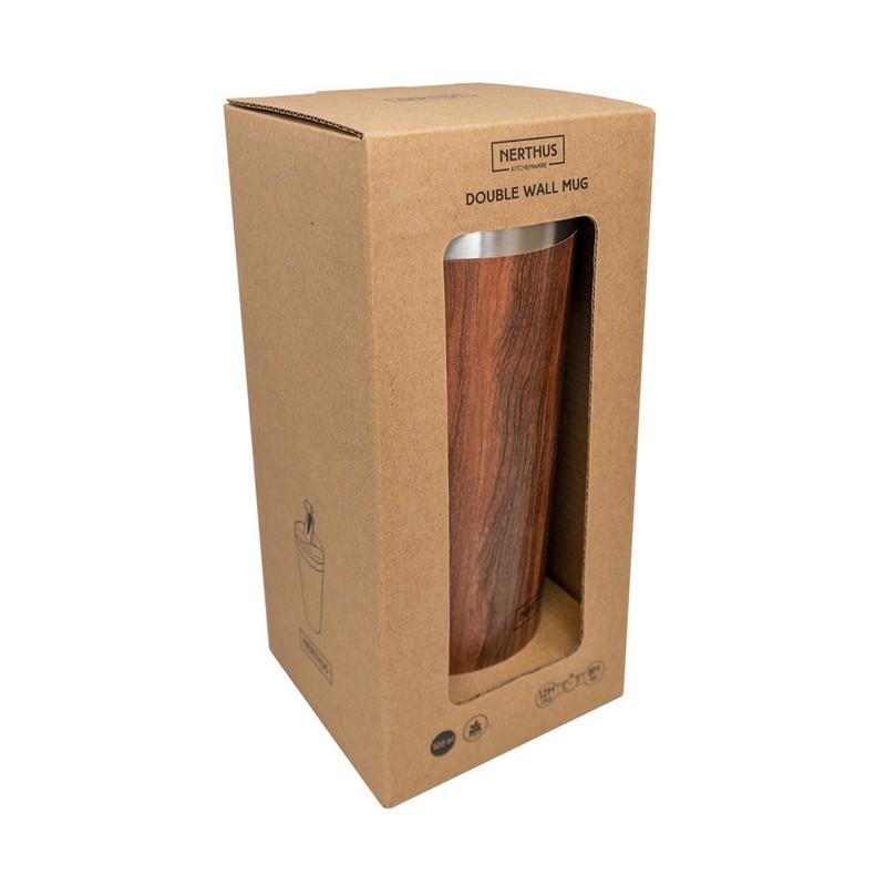 nerthus kitchenware Termo Café Doble Pared - Madera Oferta exclusiva