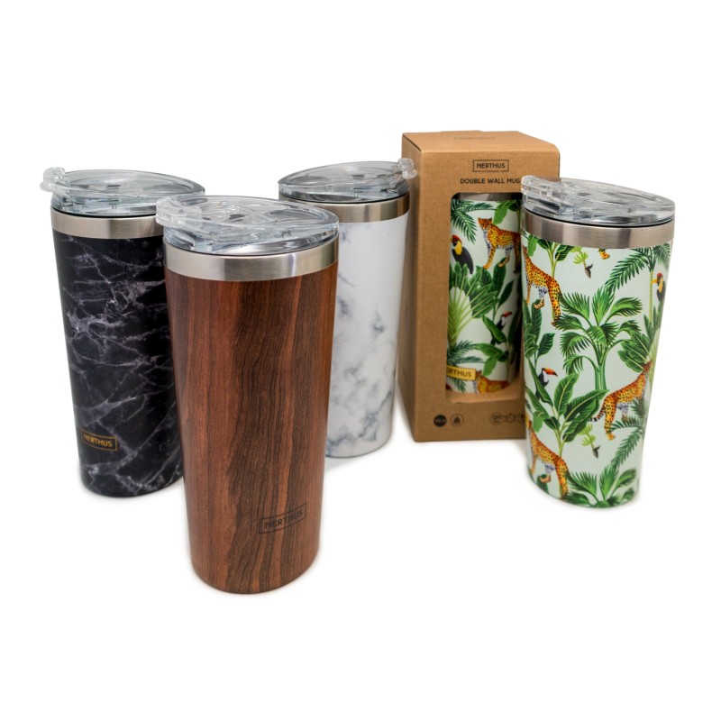 nerthus kitchenware Termo Café Doble Pared - Madera Oferta exclusiva
