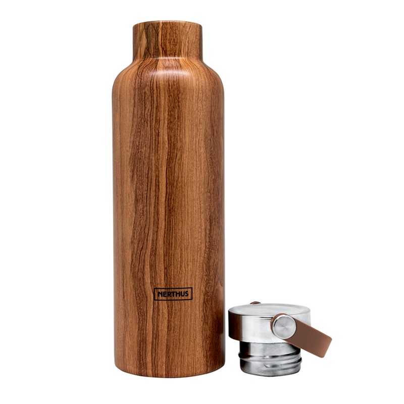 nerthus kitchenware Botella Sport madera 750ml doble pared Ofertas especiales