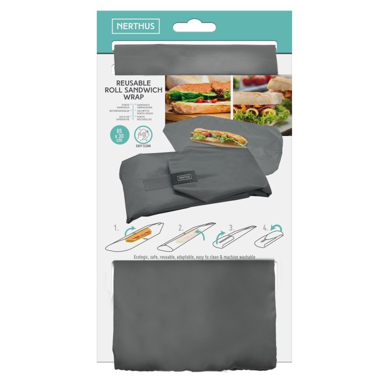 nerthus kitchenware Porta bocadillo xl – gris ÚLTIMAS EDICIONES