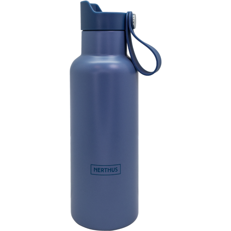 nerthus kitchenware Botella Doble Pared Sport Tapón Click 500 ml Navy