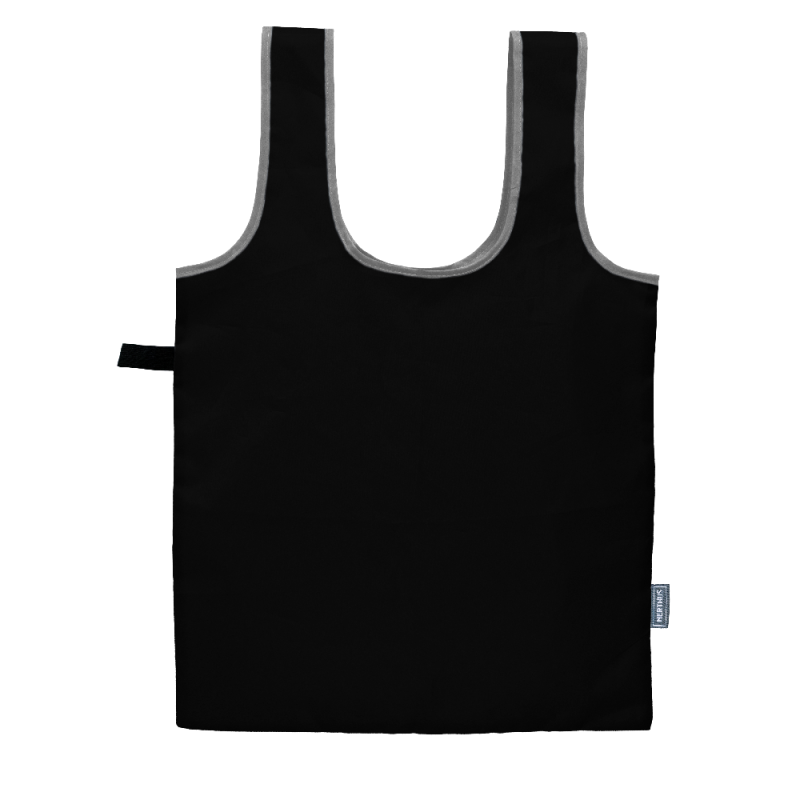 nerthus kitchenware Bolsa de Compra Plegable con cierre elástico Negro