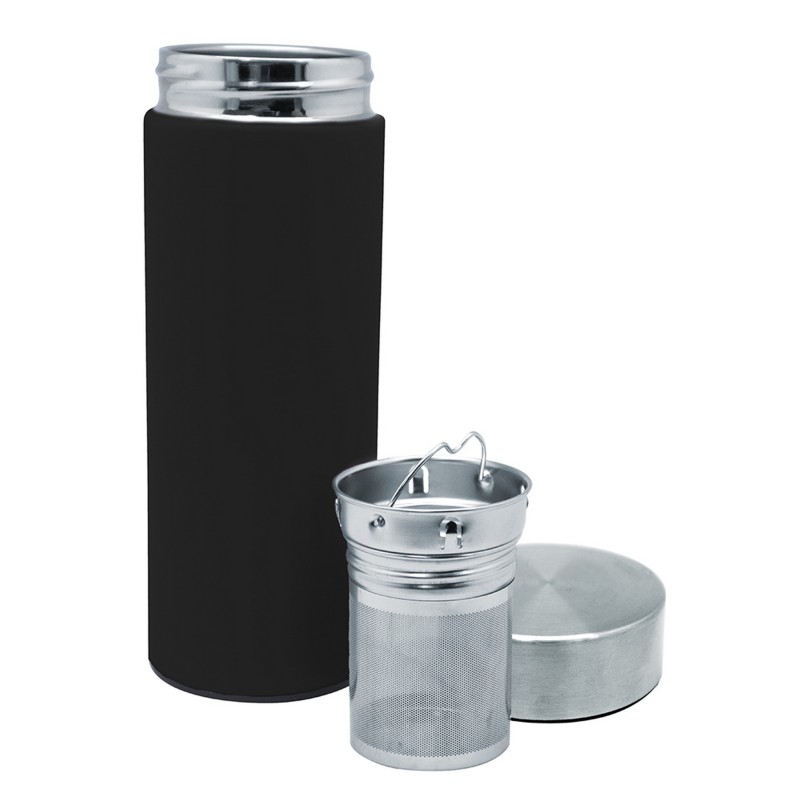 nerthus kitchenware Termo té DOBLE PARED acero 300 ml NEGRO Tienda