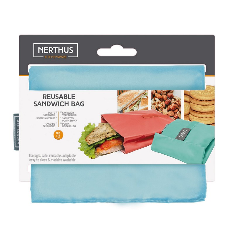 nerthus kitchenware Bolsa Reutilizable para Sandwich Azul Pastel Envío gratis