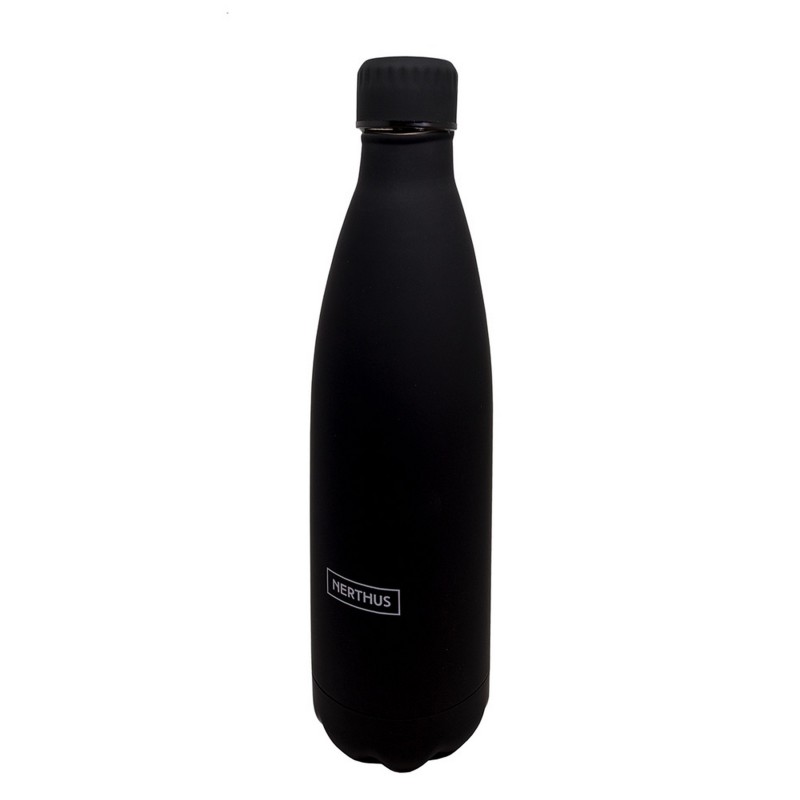 nerthus kitchenware Botellas de Doble Pared de Acero inoxidable - 750 ml Negro ÚLTIMAS EDICIONES