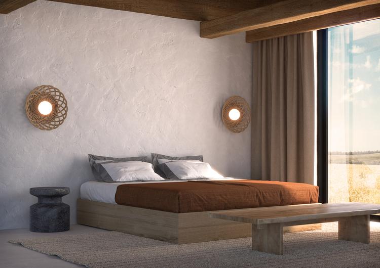pujol iluminación MIA-03-50Aplique fibras naturales Ø500 LED E27 Tienda de fábrica