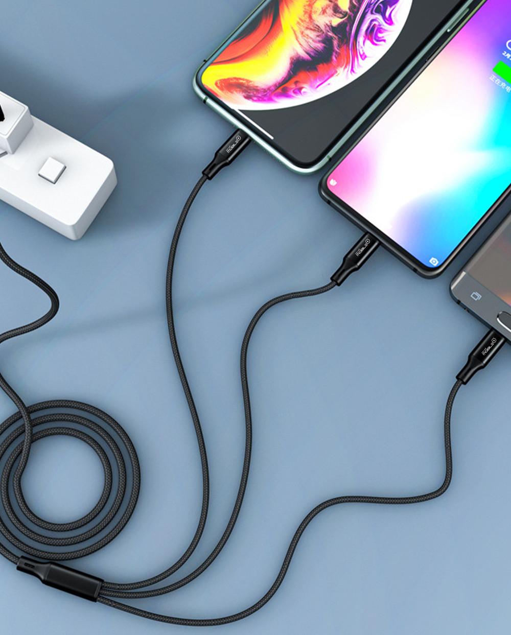 thulos Cable de Carga 3 en 1 Tipo C a Lightning Micro USB y Tipo C. MOBILE+ MB-1046 Solo hoy
