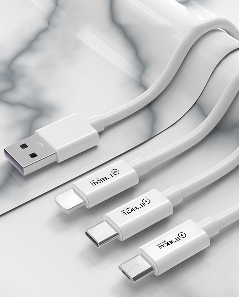 thulos Cable de Carga. 3 en 1 USB-A a Lightning Micro USB y Tipo-C. MOBILE+ MB-1044 Superdescuento