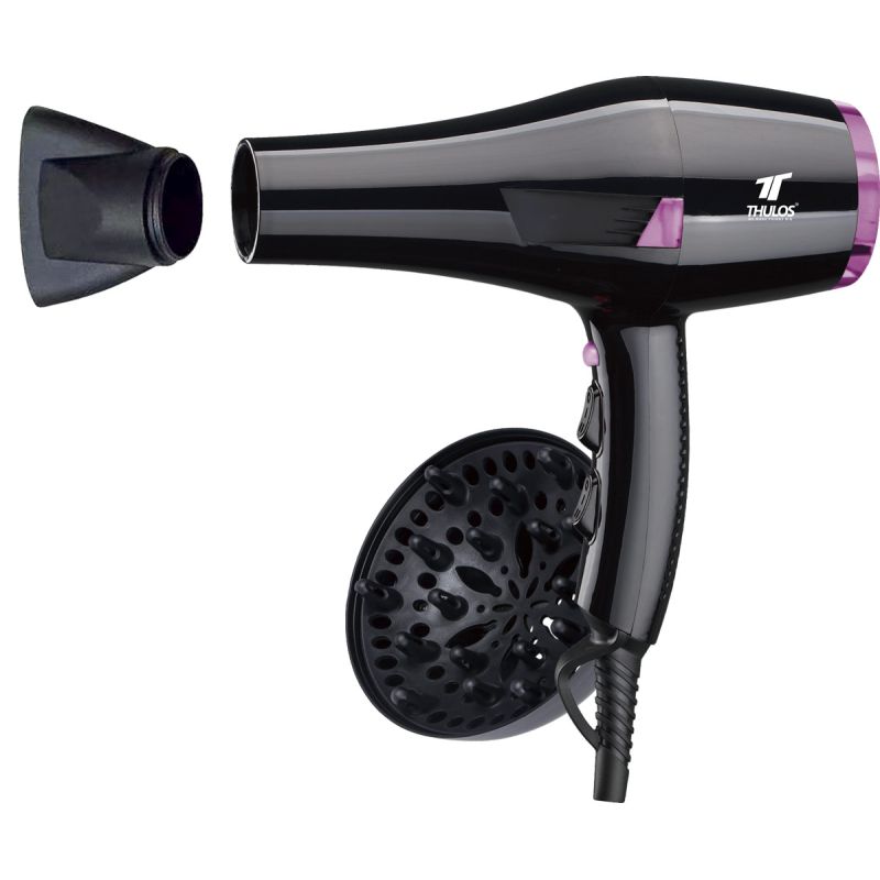 thulos Secador de pelo 2000W 2 velocidades y 3 ajustes de temperatura botón aire frío con difusor y concentrador. THULOS TH-HD2025