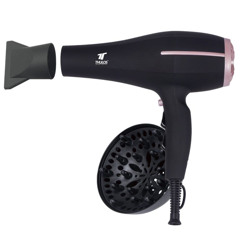 thulos Secador de pelo 2000W 2 velocidades y 3 ajustes de temperatura botón aire frío con difusor y concentrador. THULOS TH-HD2024
