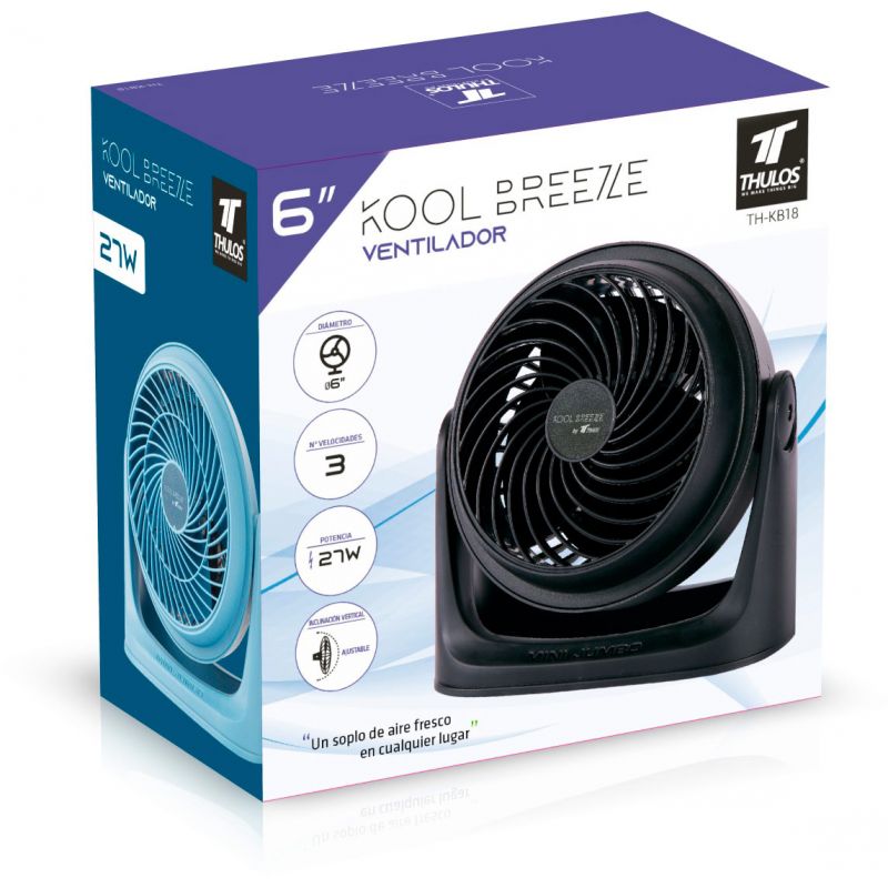 thulos Mini ventilador de ø6" 27W y 3 ajustes de velocidad. THULOS KOOL BREEZE TH-KB18 Último día