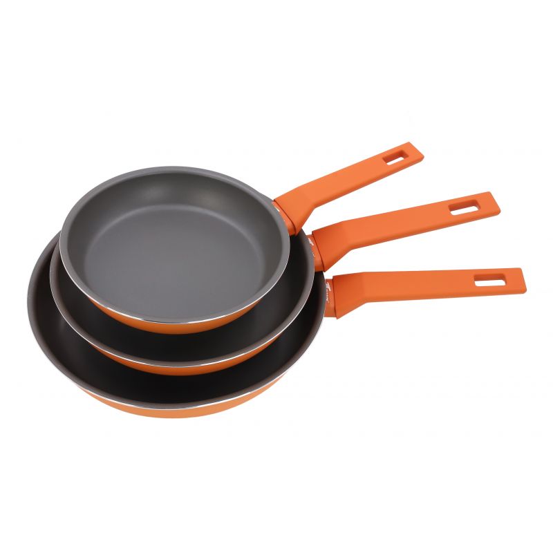 thulos Juego de 3 sartenes de aluminio tamaños: Ø20 Ø24 Ø28 cm. THULOS TH-FPS346 APRICOT Descuentos del mes