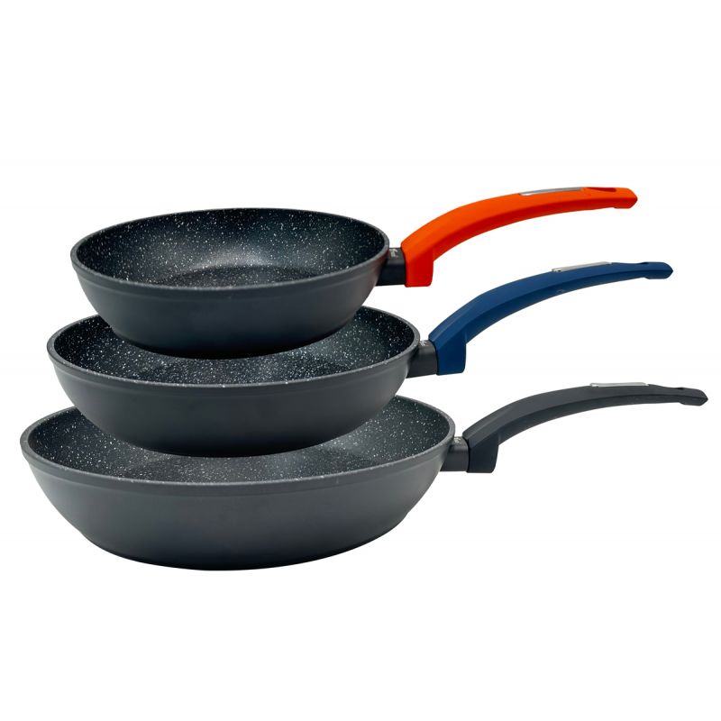 thulos Juego de 3 sartenes de aluminio tamaños: Ø20 Ø24 Ø28 cm. THULOS TH-FPS35 SINTRA