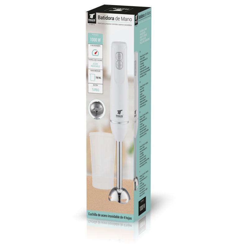 thulos Batidora de mano 1000W 2 velocidades + función TURBO. Incluye vaso medidor de 700 ml. THULOS TH-BM712 Descuento