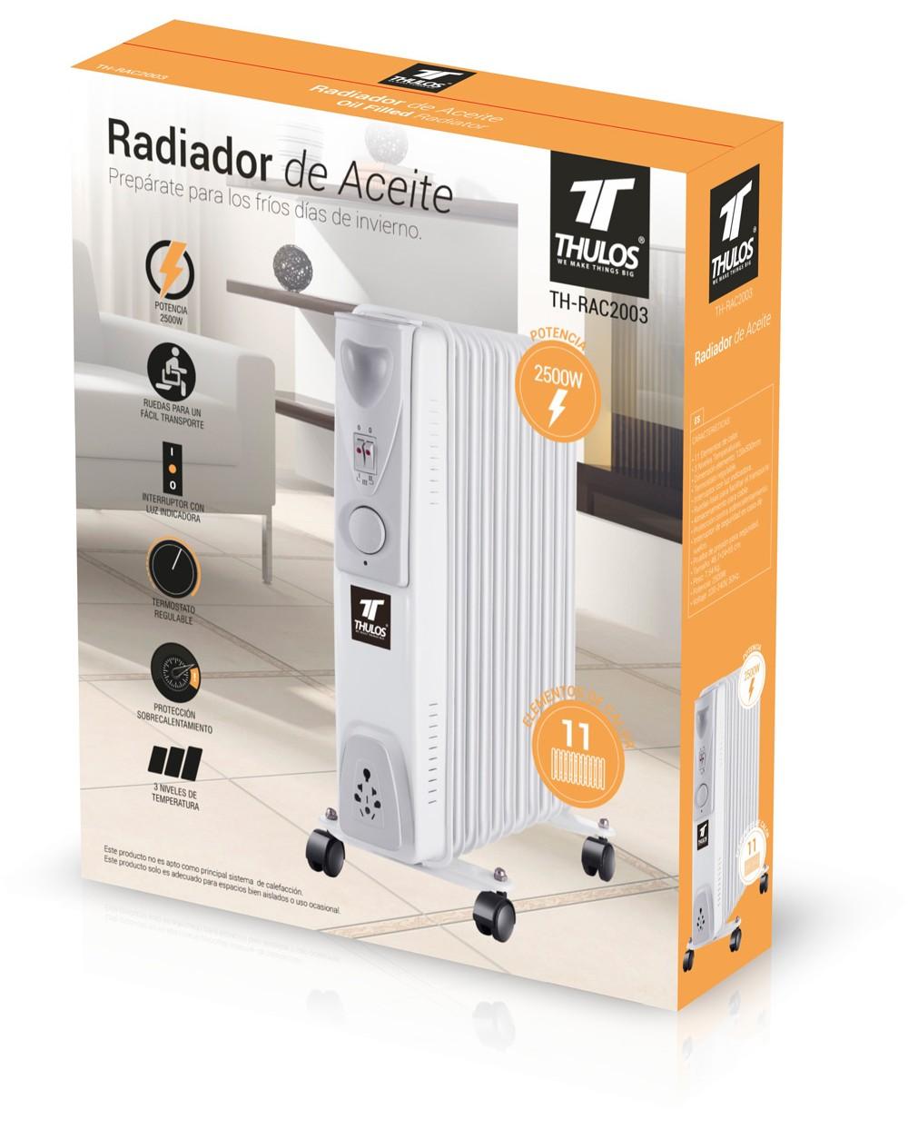 thulos Radiador de Aceite de 11 elementos de calor. Potencia: 2500W. THULOS TH-RAC2003 Últimos 2 días