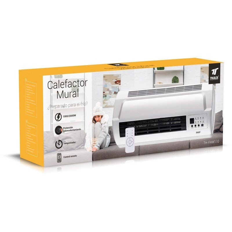 thulos Calefactor eléctrico mural 2 ajustes de calor 1000-2000W. THULOS TH-FHW110 Último día