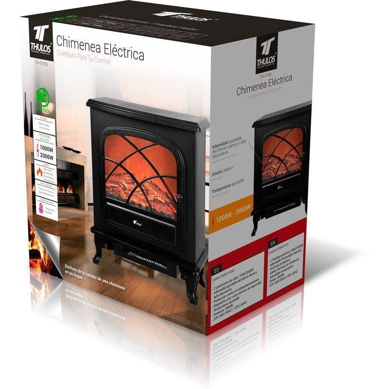 thulos Chimenea eléctrica con efecto llama y leña decorativa. THULOS TH-CY03 Solo queda un día
