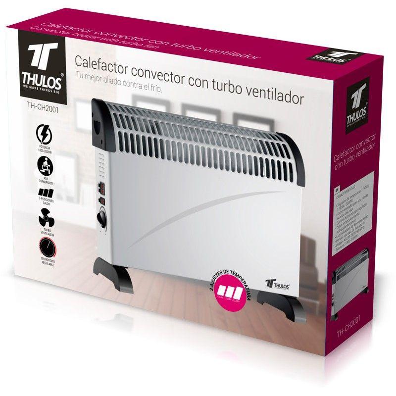 thulos Calefactor convector con turbo ventilador 3 ajustes de temperatura. THULOS TH-CH2001 Grandes descuentos