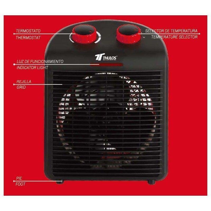 thulos Termoventilador portátil 2 posiciones de calor 1000-2000W. THULOS TH-FH10 Ahorra y exporta