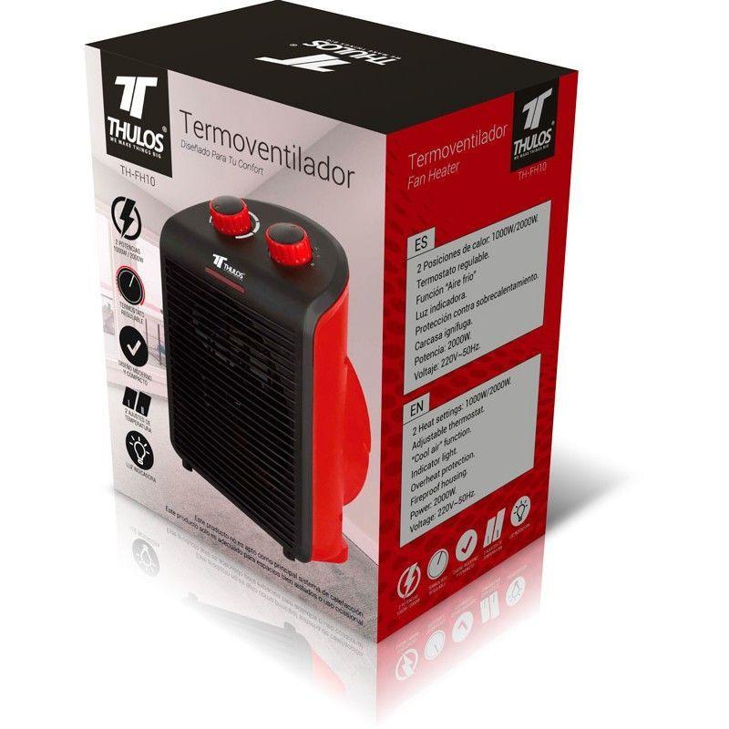 thulos Termoventilador portátil 2 posiciones de calor 1000-2000W. THULOS TH-FH10 Ahorra y exporta