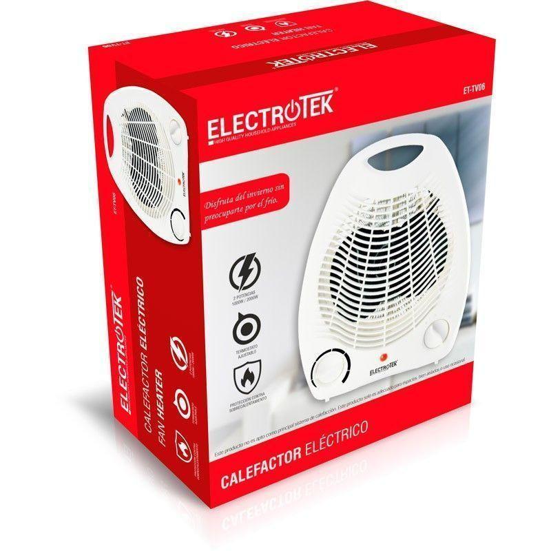 thulos Calefactor eléctrico 2 ajustes de temperatura 1000/2000W. ELECTROTEK ET-TV06 Precios de Black Friday