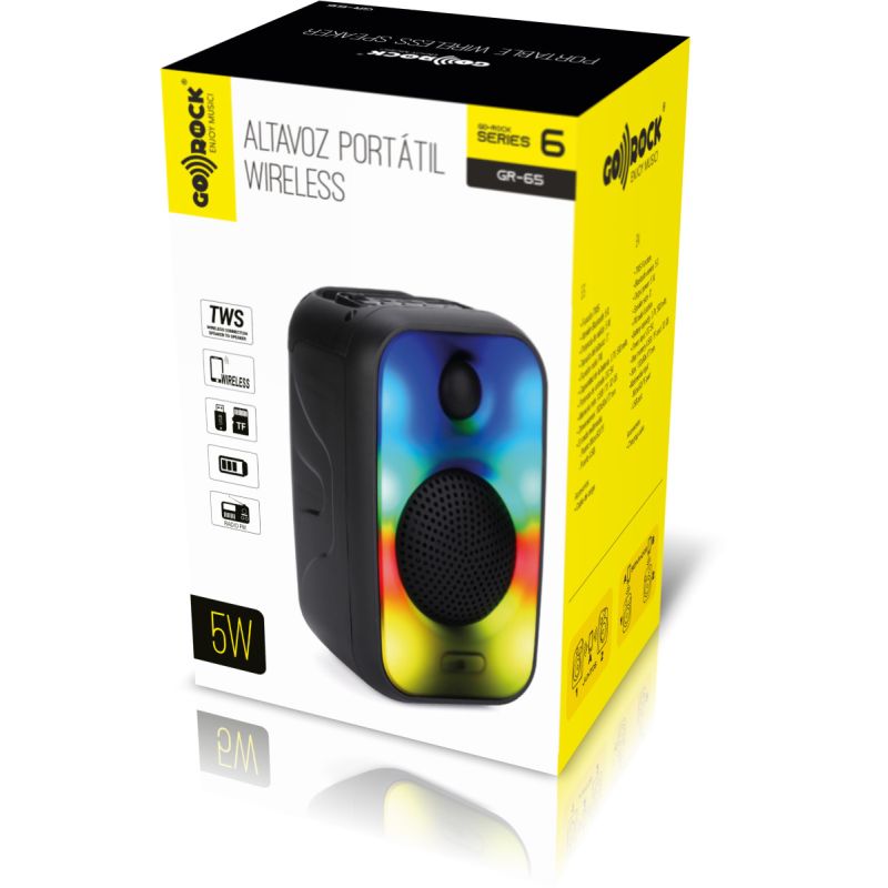 thulos Altavoz portátil TWS Wireless luces LED potencia: 5W. GO-ROCK GR-65 2025
