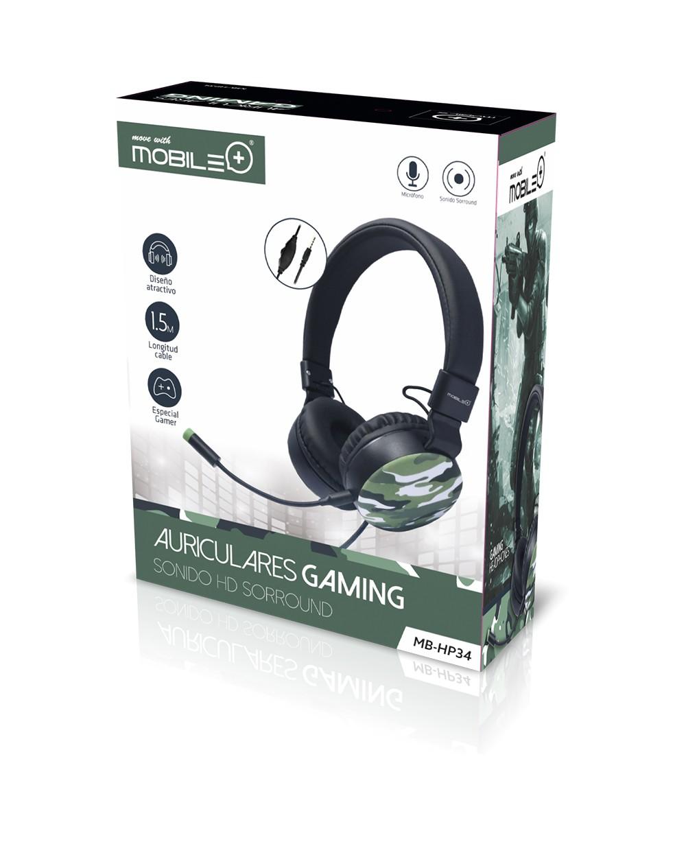 thulos Auriculares Gaming Camuflaje Micrófono y Ajuste de volumen. MOBILE+ MB-HP34 Los más vendidos