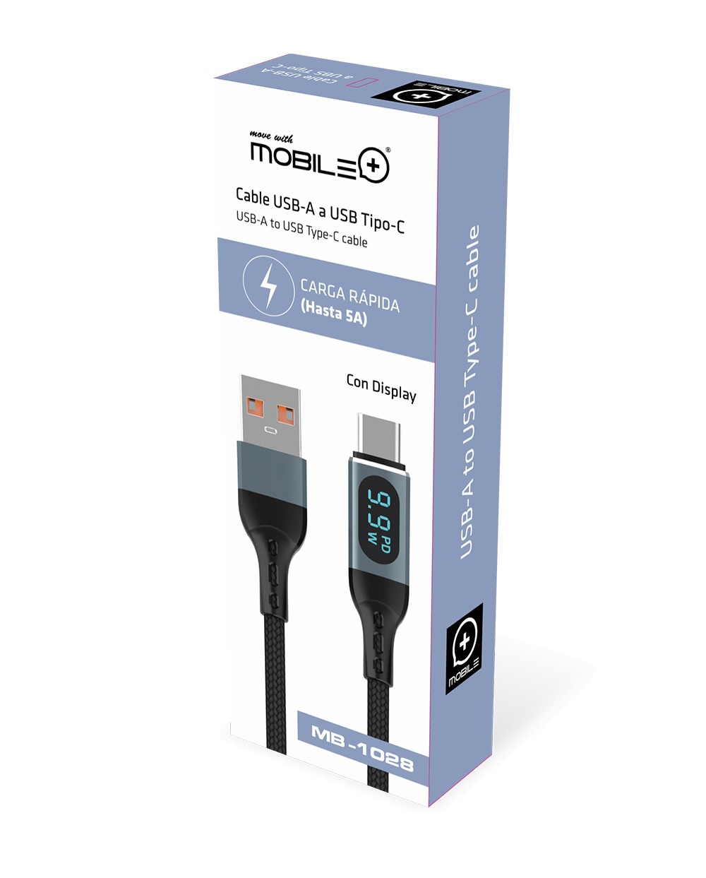 thulos Cable USB-A a USB Tipo-C longitud cable: 1 m. Carga Rápida (Hasta 5A). MOBILE+ MB-1028 Solo hoy
