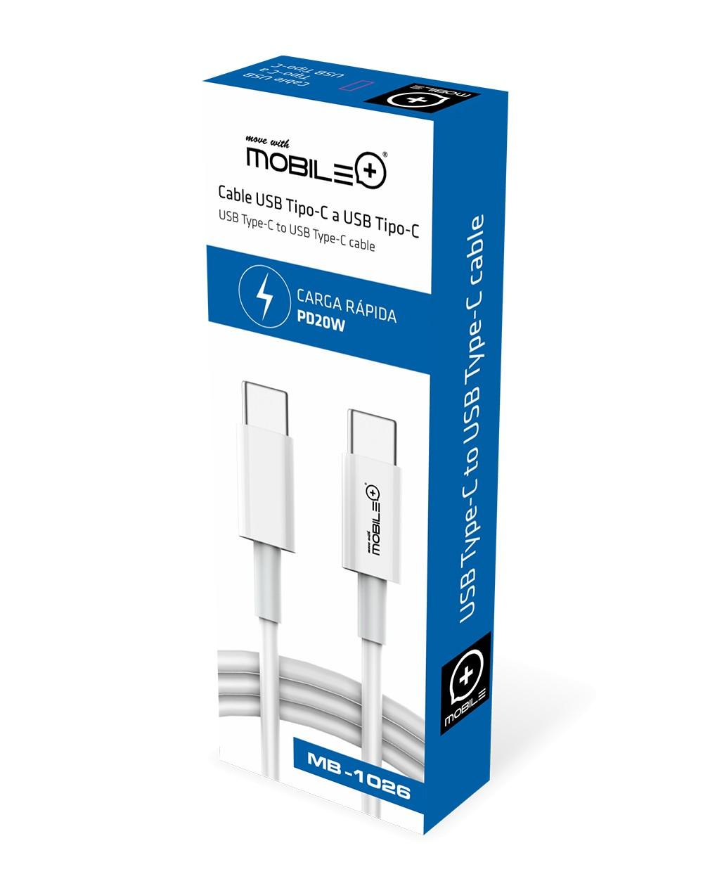 thulos Cable USB Tipo-C a USB Tipo-C longitud cable: 1 m. Carga Rápida PD20W. MOBILE+ MB-1026 Promoción trimestral