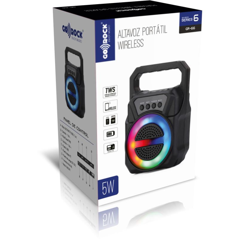 thulos Altavoz portátil TWS Wireless luces LED potencia: 5W. GO-ROCK GR-66 2025
