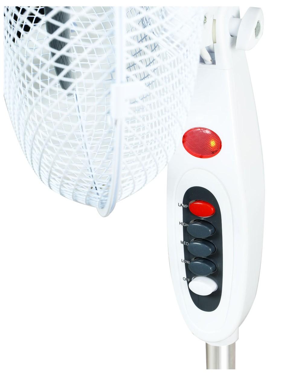 thulos Ventilador de pie Ø16” 3 velocidades altura regulable y luz de cortesía. ELECTROTEK ET-F16SFV2 Rebajas