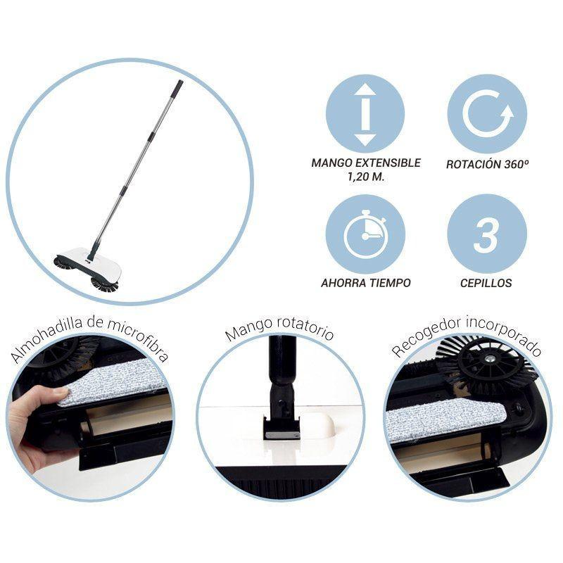 thulos Escoba Giratoria 3 en 1: Escoba mopa y recogedor. Sin cable. THULOS TH-HW010 Tienda